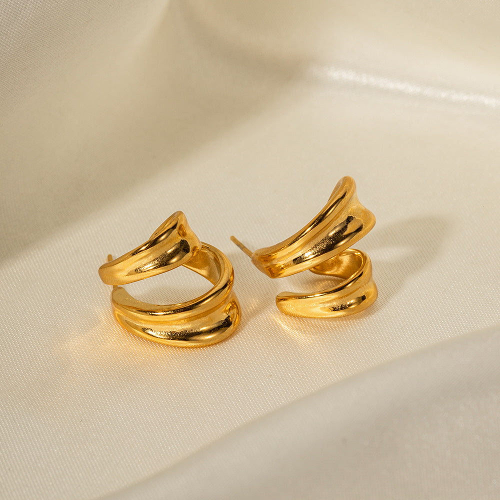 Women's double curl earrings