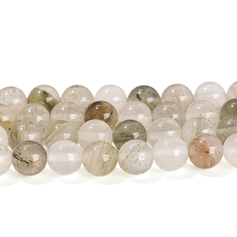 Natural stone crystal loose beads green grass wafer beads