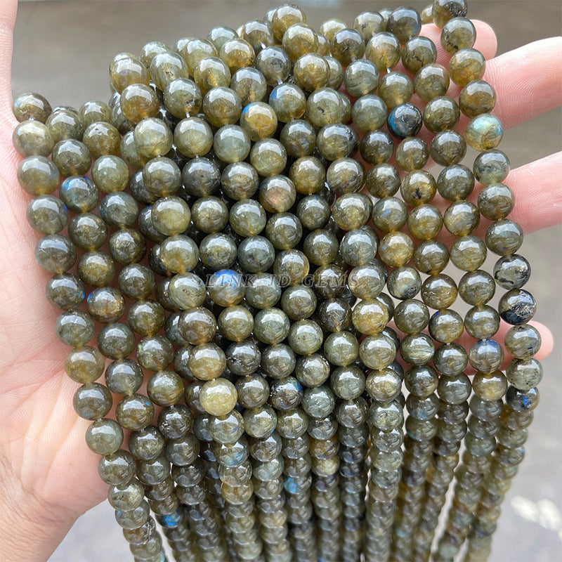 Natural sparkling stone elongated stone round beads loose beads