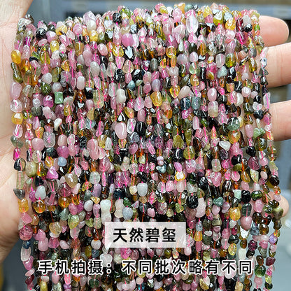 4-6Mm natural rainbow tourmaline gravel loose beads