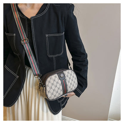 Letter Printed Wide Shoulder Strap Shoulder Bag