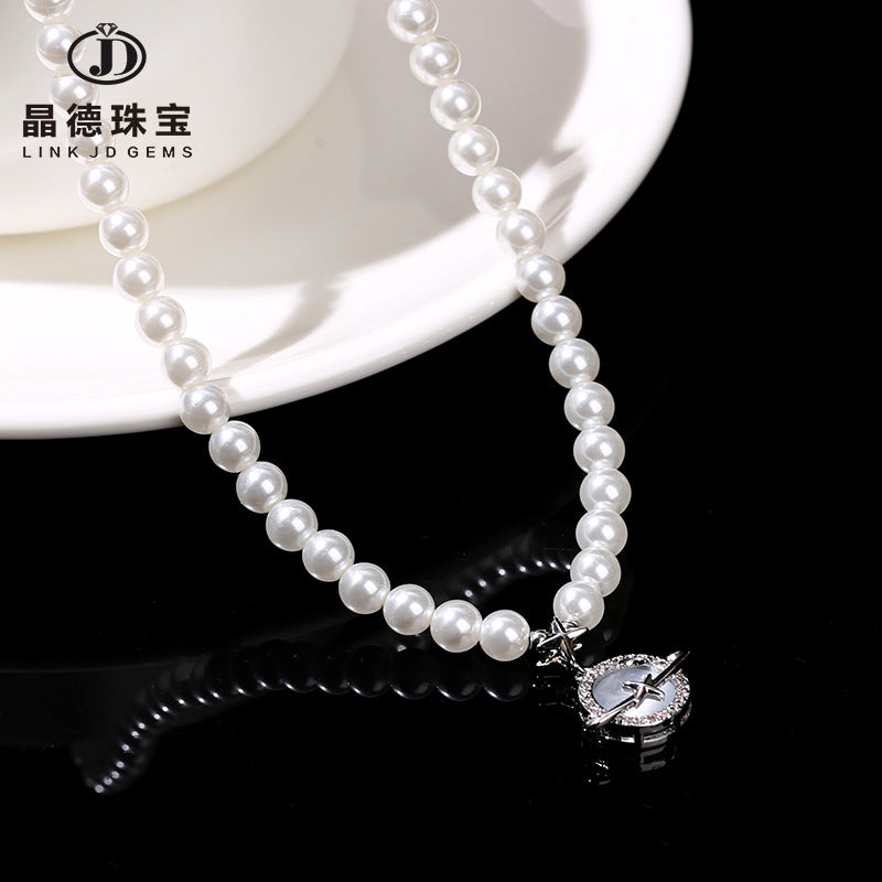 High imitation Beizhu West Empress Dowager three-dimensional planet necklace