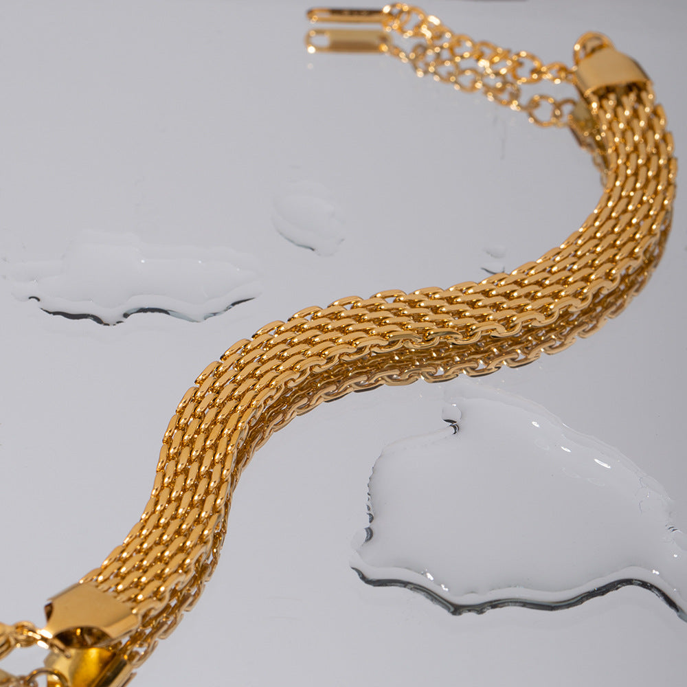 women's wide watch strap chain bracelet