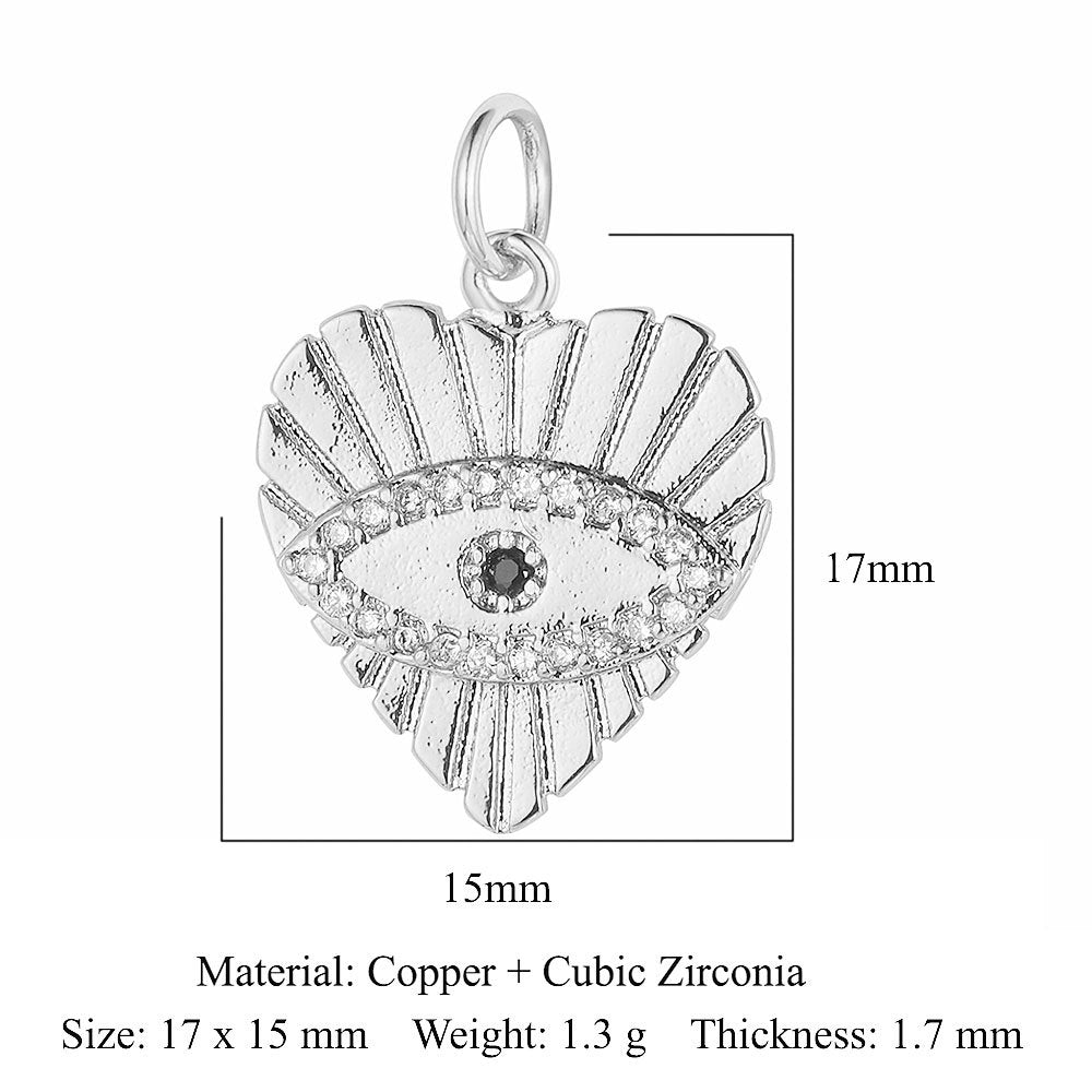 Copper zircon love pendant.