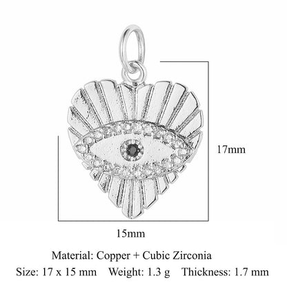 Copper zircon love pendant.