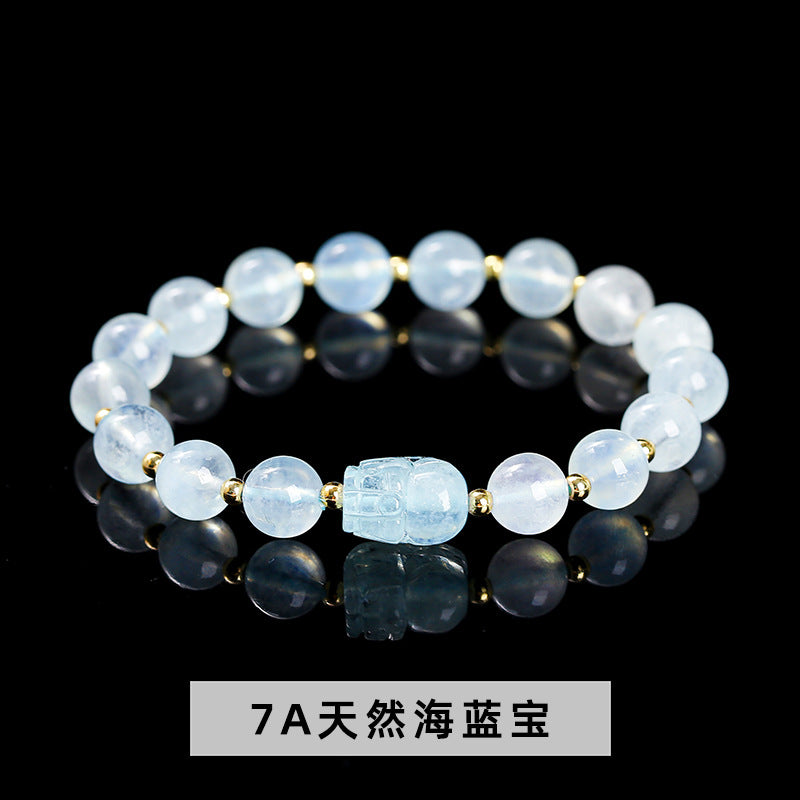 Natural powder crystal Pixiu bracelet.