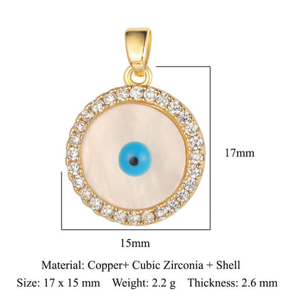 3 pcs/pack, rose copper zircon pendant DIY.