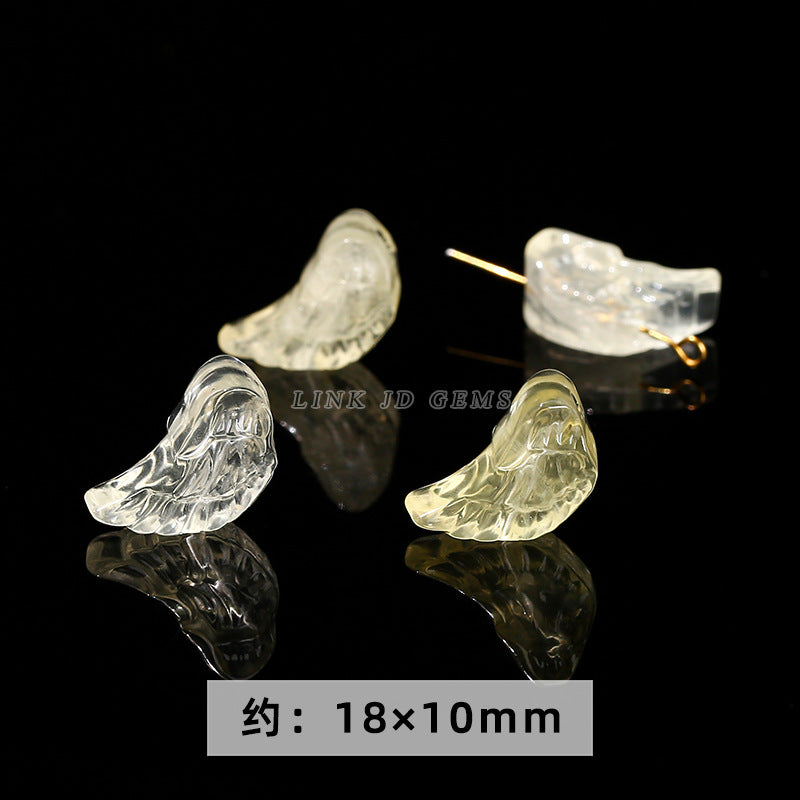 Natural lemon crystal engraving single piece