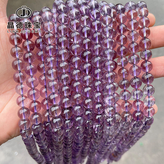 7A Natural Brazilian Amethyst Round Beads Loose Beads