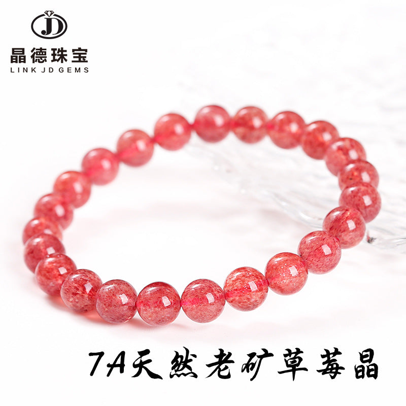 7A Natural Old Mine Strawberry Crystal Bracelet