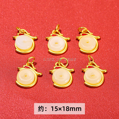 Ancient sand gold dragon year small accessories alloy