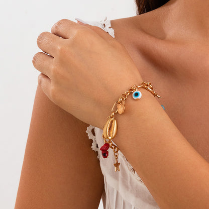 Fashion versatile peach heart turquoise bracelet