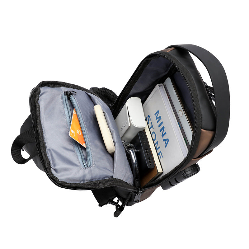 Rechargeable locomotive breast bag men's bag