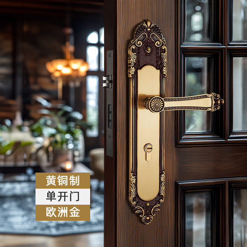 Chinese all-copper double-opening door lock