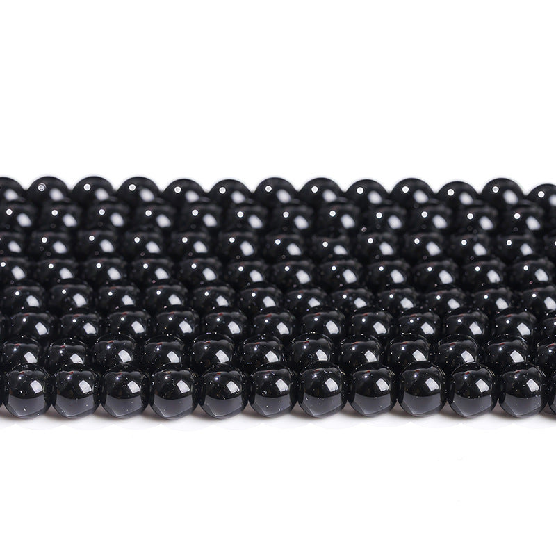 Imitation black agate glass beads loose beads