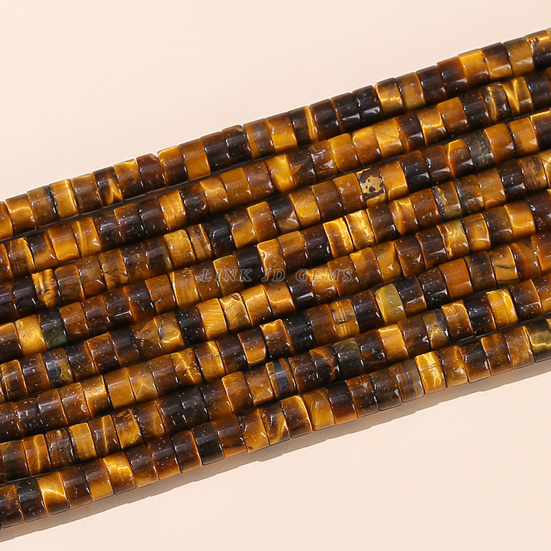 4 * 2 natural yellow tiger eye stone beads