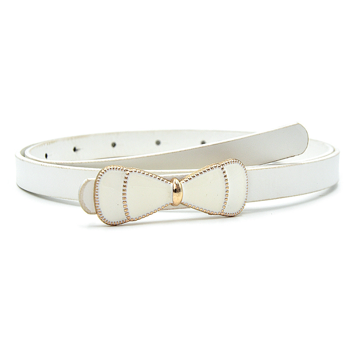 Bow plate buckle thin belt