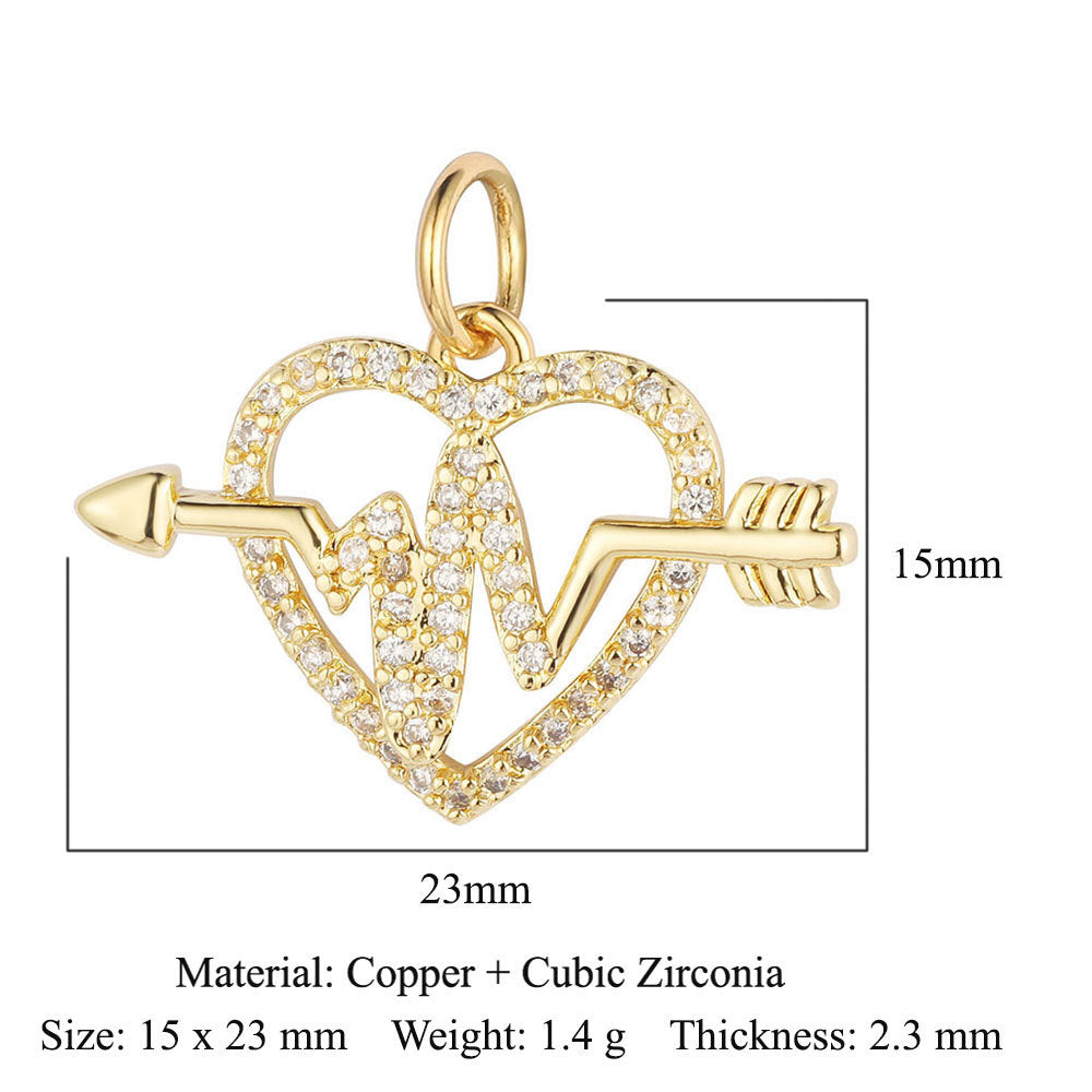 Heartbeat Eyes Mom Copper Zircon Pendant