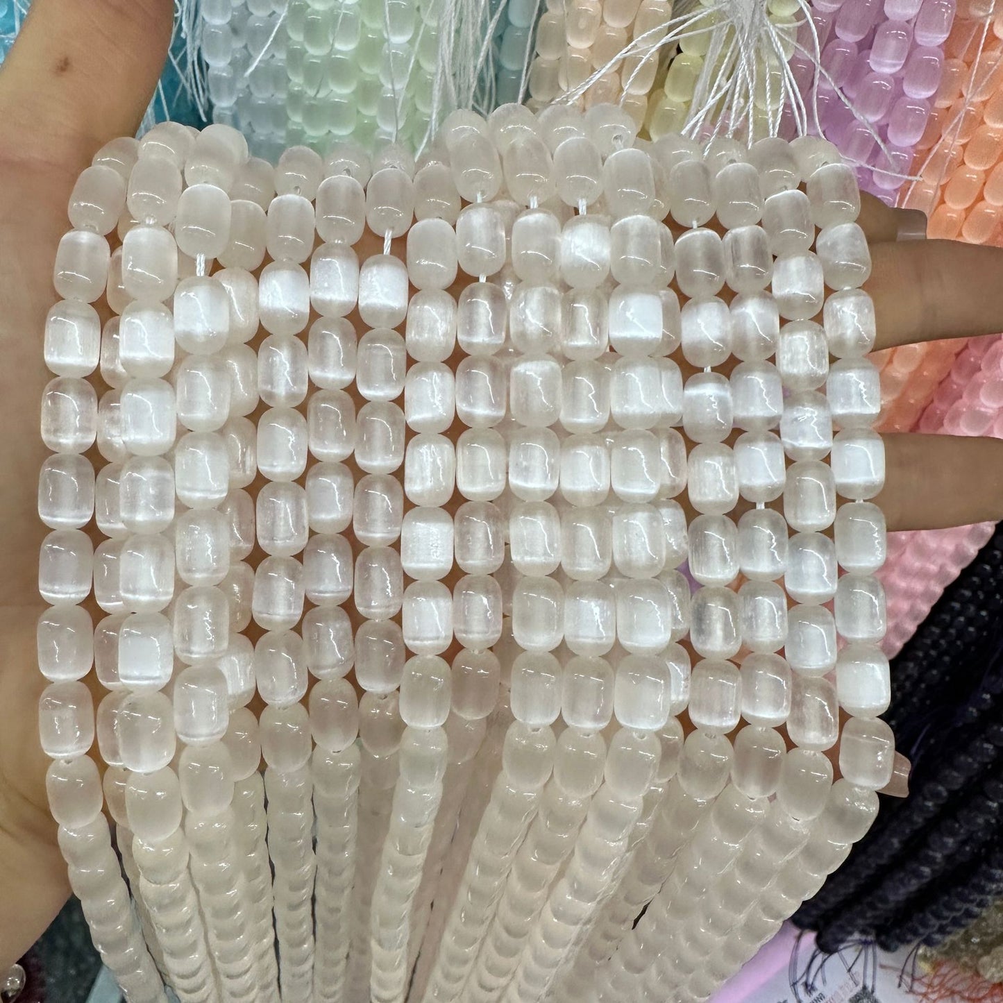 Gypsum rice beads semi-precious stone loose beads