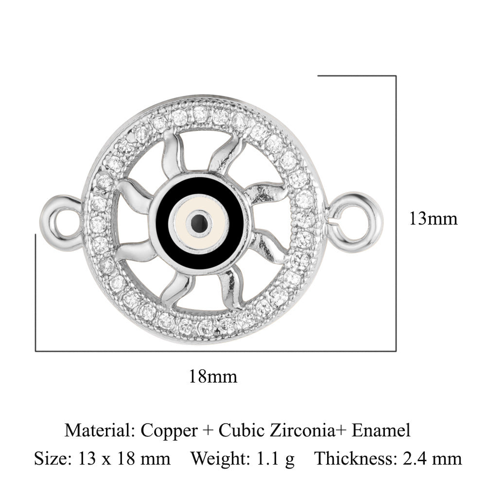 Double hole copper zircon jewelry bracelet connection accessories