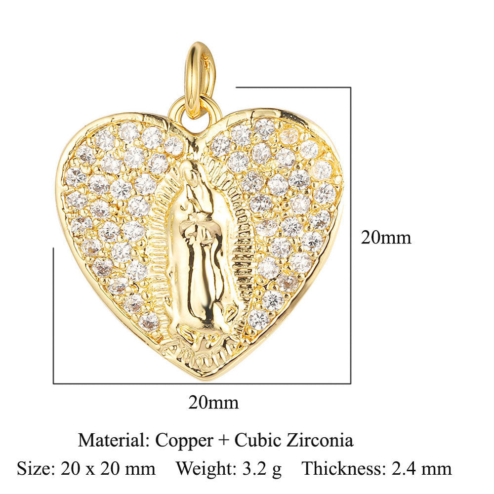 Virgin of the Cross Copper Zircon Shell Necklace Bracelet Pendant