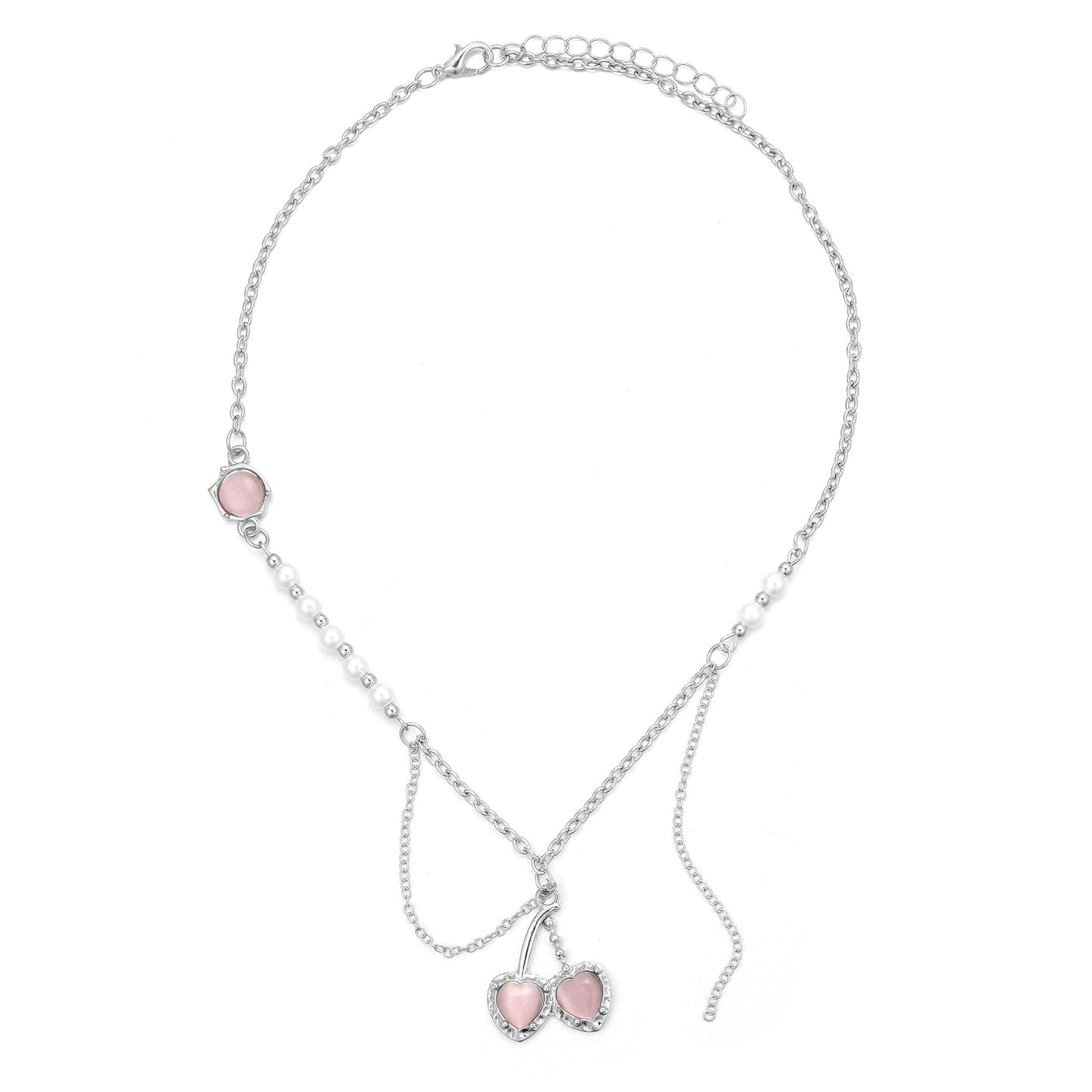 Small cherry chain pearl necklace