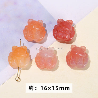 Scarlet Yanyuan agate safety buckle loose beads