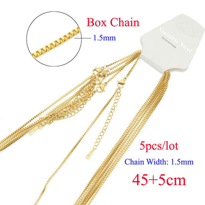 5 pcs/pack cross chain stainless steel DIY