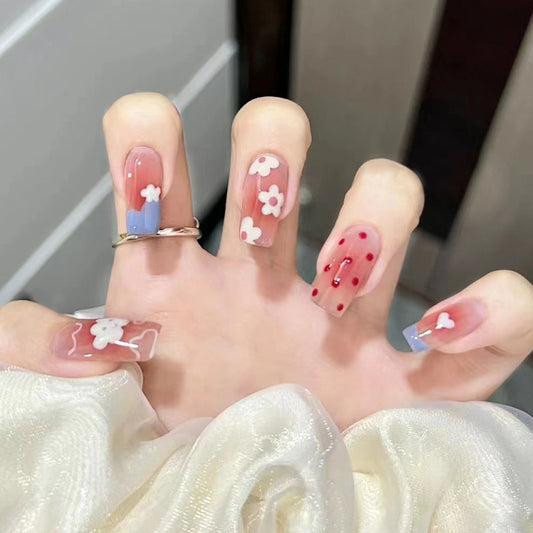 Blush Cloud Soft Girl Nails