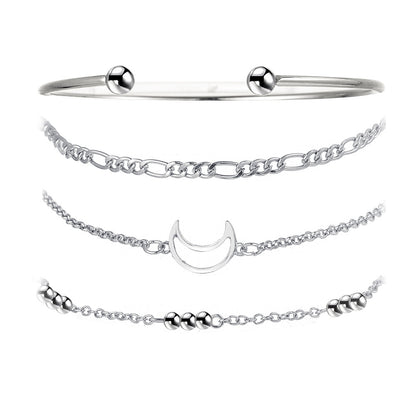 Thick alloy chain personalized bracelet set of 4