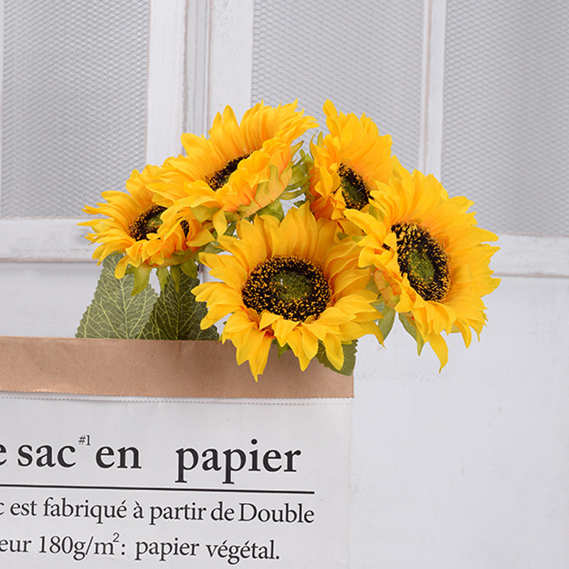 Single artificial sunflower flower