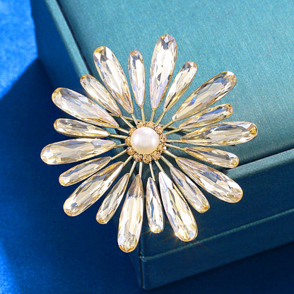 Crystal Flower Brooch Brooch Versatile