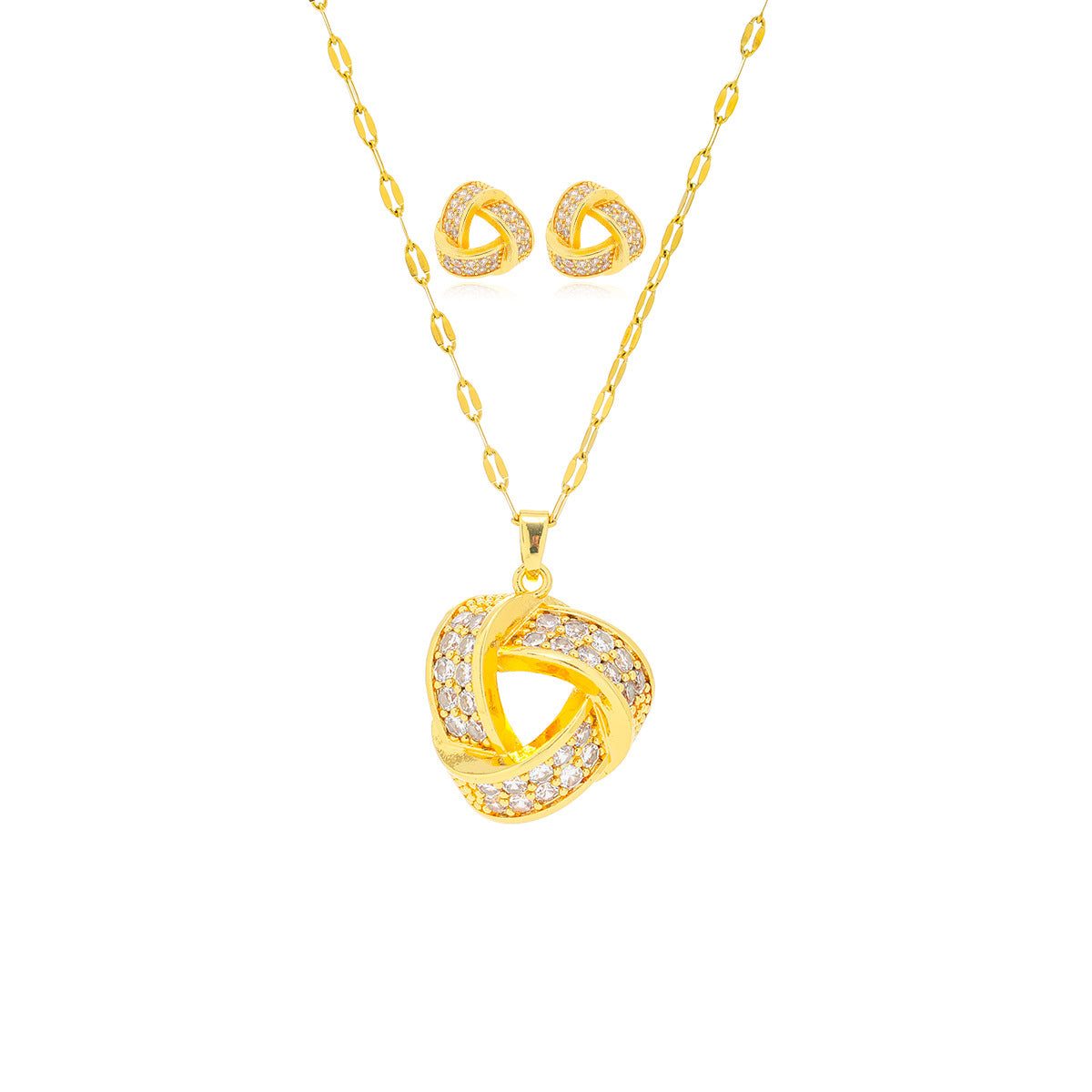 Simplistic Geometric Zircon Pendant Necklace, Elegant Design