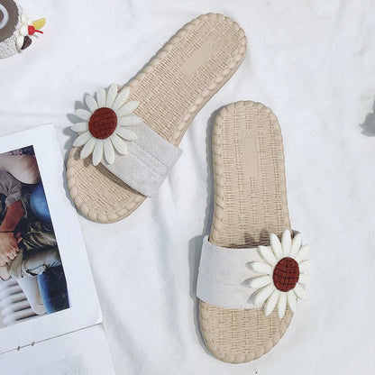 Sunflower flat slippers