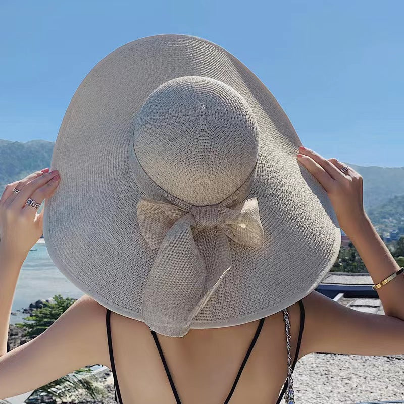 Sun Hat Women UV Face Protection Travel Versatile Beach Wide Brim Straw Fisherman