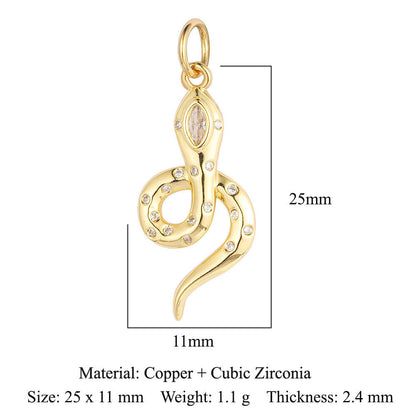 Copper zircon pendant butterfly dragonfly dolphin