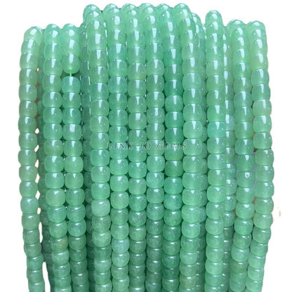 Perlas sueltas de jade Dongling verde natural de 8/10 mm con forma antigua 