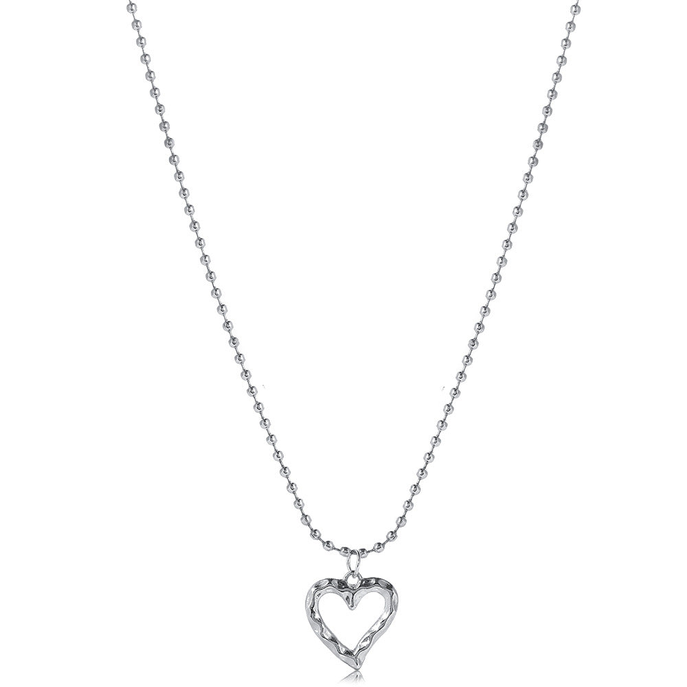 OT Clasp Hollow Heart Pendant Necklace