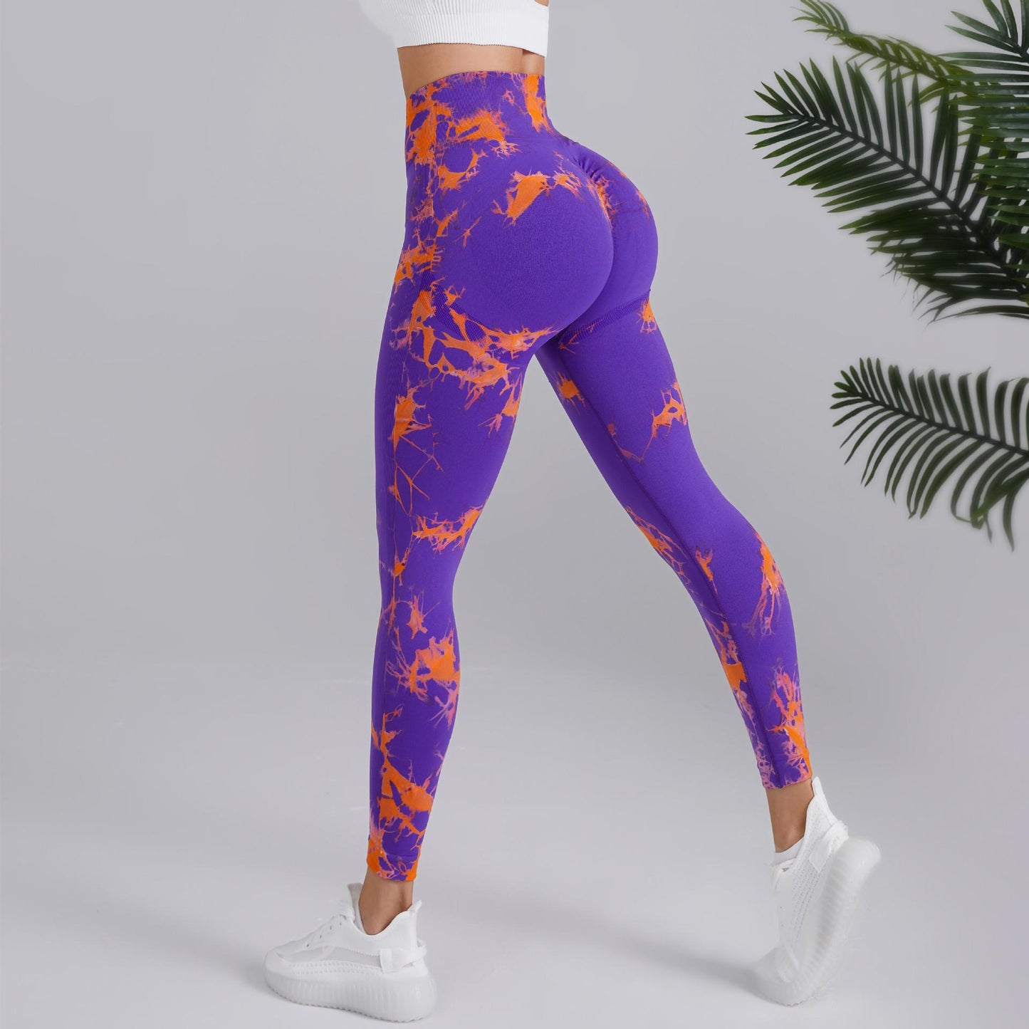 Seamless Two-Tone Tie-Dye Yoga Pants