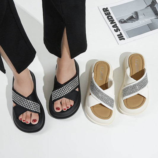 women's summer thick-soled slippers