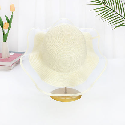 Mesh Wave Straw Hat DIY Hat Blank Big Brim Sun Protection