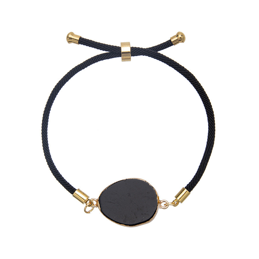 Crystal Agate Gold Plated Agate Adjustable Bracelet