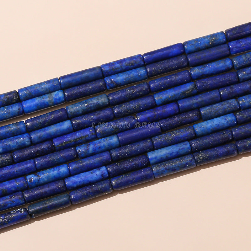 4 * 13 natural lapis lazuli round tube loose beads