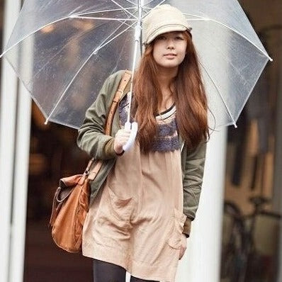 Korean-Style Creative Straight Handle Transparent Urban Umbrella