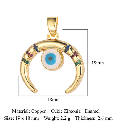 3 pcs/bag, Blessed Virgin Sun Eye Copper Zircon Pendant.