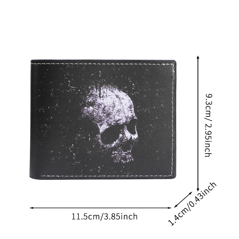 Vintage skull print men's and women's wallets