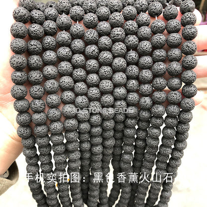 Colored volcanic stone loose beads