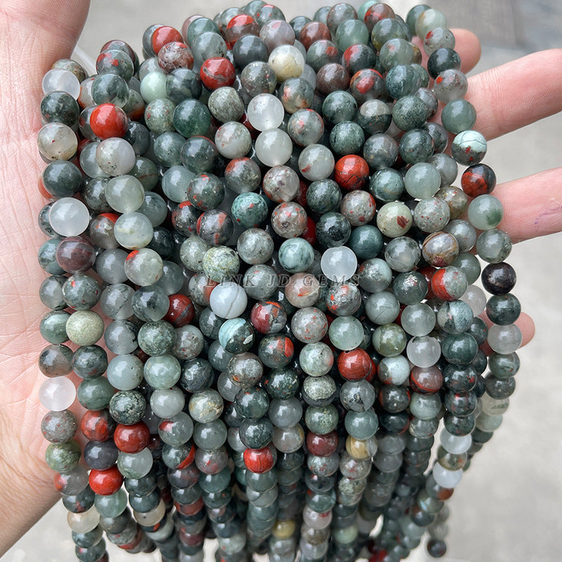 Cuentas sueltas de piedra de sangre africana natural BloodStone Cuentas redondas 