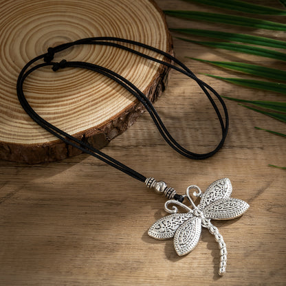 Drawstring choker personalized dragonfly collar necklace