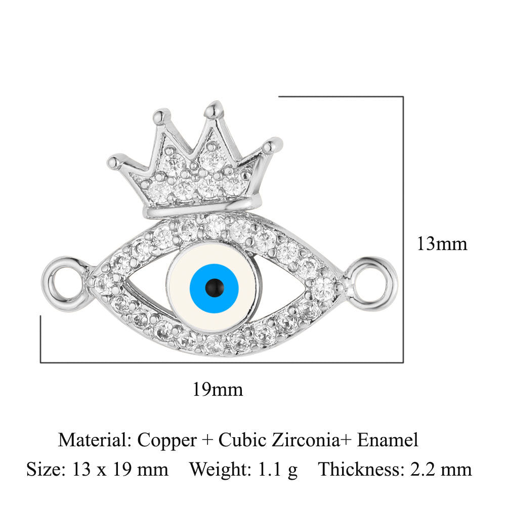 Double hole copper zircon jewelry bracelet connection accessories